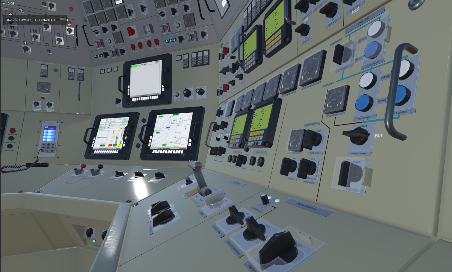Le pupitre de conduite du réacteur